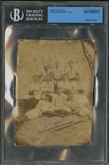 C1879 Syracuse Baseball Team Type 1 Original Photo – BGS AUTHENTIC